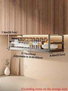 Zazumi 1 Giá để đồ bằng kim loại có thể điều chỉnh, Có nhiều kích cỡ lớn và nhỏ, Giá để đồ nhà bếp có thể mở rộng để đựng lọ gia vị và gia vị, Giá treo tủ dưới có thiết kế ngăn chia nhiều lớp, Bộ sắp xếp nhà bếp, Phụ kiện nhà bếp, Giá để gia vị - Nhiều màu - Xem 13