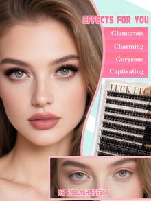 220 buc. Gene false cluster - (gradient natural 10-16 mm), extensii de gene false DIY, naturale, voluminoase, pufoase și ușoare, din material textil 3D, subțiri, ultra-moi și reutilizabile, lucrate manual - perfecte pentru purtare zilnică, întâlniri, petreceri, nunți, ședințe foto și creații artistice personalizate cu gene.