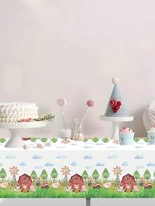 1 pièce Nappe de ferme, nappe à motif d'animaux de ferme rustique rouge, décoration de table de salle à manger pour fête d'anniversaire, nappe à thème de ferme pour décoration de fête, décoration de baby shower, décoration de révélation de , nappe jetable à thème de ferme, décoration de table pour rassemblement familial, décoration de ferme, housse de meuble, décoration de cuisine et salle à manger, décoration de chambre, décoration de maison, décoration d'animaux de ferme, cadeau d'anniversaire, décoration d'anniversaire, faveur de fête - animaux de la ferme - Voir 6