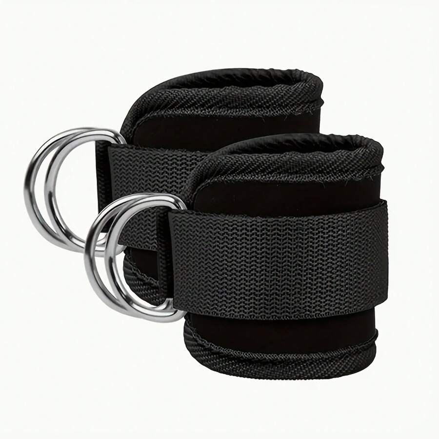 1 Adjustable Breathable Ankle Strap For Resistance Bands - Durable Black Polyester Fitness Ankle Loop - Perfect For Taekwondo, Leg Strength Training, Hip Exercises, And Leg Exercises - màu đen - Xem 1