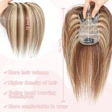 Toupee Hairpieces For Women, 10 Inch Hairpieces For Women, Human Hair With Thinning Hair, Dark Brown, No Bangs - P4-27 - 查看 6