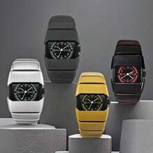 1pc Men's Quartz Watch Y2K Research Institute Authentic Millennium Vintage Original Star Ring Chronograph Advanced Niche Versatile Future