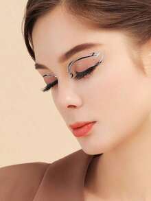 1pc 3d Silver Hot Stamping Jelly Sticker For Eye & Face - Multicolor - View 10