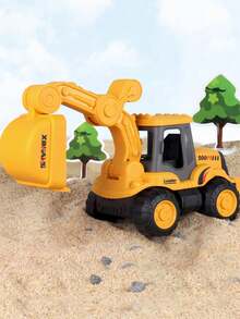1pc Mini Children Excavator Bulldozer Toy Vehicle, Inertial Engineering Car Toy, Gift For 3 4 5 6 Year Old Boys And Girls - Multicolor - View 8