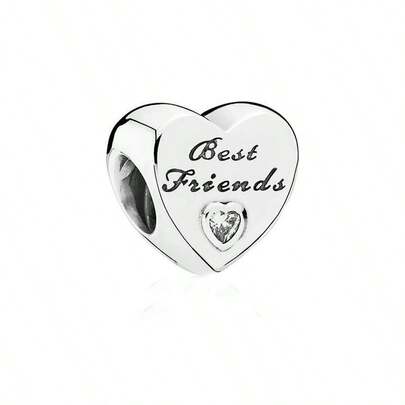  PANDORA Pandora Good Friend Beads Women's Silver 925 Silver Eternal Friend Love Charm Beads DIY Beaded Bracelet Beads For Girlfriend, Mother And Child Christmas Gift, Birthday Gift And School Gift 791727CZ