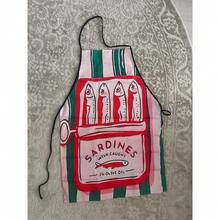 Kitchen Apron With Olive Oil And Wild Sardine Design, Suitable For Cooking And Baking Enthusiasts, Baking Accessories