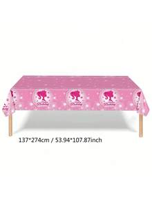 公主粉色一次性餐具套装 - 10 件 9/7 英寸盘子、9 盎司杯子、餐巾和桌布，适用于女孩生日派对装饰 - 彩色 - 查看 13