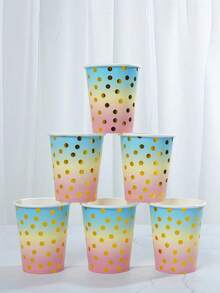 10/25 pièces, Gobelets en papier jetables à thème de tamponnage à chaud pour fête, gobelets laser disco de 9 onces, convient pour le thé chaud, le café, les cocktails, adapté aux familles, restaurants, magasins et cafés. Fournitures à pois pour 25 invités pour remise des diplômes, décorations d'anniversaire de musique, assiettes et serviettes de musique, set de couverts de fête, assiettes de fête décoratives de karaoké, décorations de fête, convient pour les anniversaires, baby showers