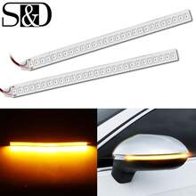S&D 1pc/2pcs Car Mirror Lights Universal Auto Mirror Light Car Turn Signal Streamer Strip Flowing Turn Signal Lamp Car Accessories