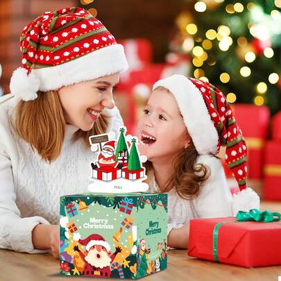 Caixa de doces de Natal, caixa de presente surpresa, tema festivo, ótima para festa de Natal