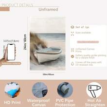 3 件套海滩上的白色灯塔木船小屋墙壁艺术帆布海报，适用于客厅卧室浴室办公室走廊厨房墙壁装饰，家居装饰礼物，可选框架，带框架的墙壁艺术 - 彩色 - 查看 14