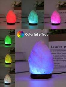 1pc Himalayan Salt Lamp, LED Crystal Salt Lamp Lighting Nightlight, USB Powered, Nursery Night Light, Bedroom Sleep Aid Light, Holiday Decor, Home Decor, Party Decor, Bedroom Decor, Living Room Decor, Bedside Accessory