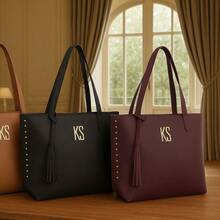 KS Karla Samenho cosmetics and accessories Elegant Women's Bag 2-Piece Kit Large Tote Bag With Shoulder Strap + Document Holder - 黑色 - 查看 7
