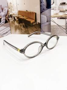Women's Eyeglasses Frame Luxury Oval Frame  Lens Fashion Europe - XÁM TRONG SUỐT - Xem 3