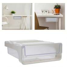 Sturdy Plastic Mini Drawer Self-Adhesive Desk Organizer Hidden Drawer Desk Office - 無色 - 查看 7