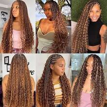 110g 2 Bundles/Pack 15A Human Braiding Hair Brazilian Human Hair Bundles For Braiding Highlight Ombre Color Deep Wave Bulk Human Hair Bundles No Weft Hair Bundles - S4/27 - 查看 7