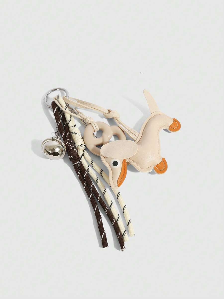 INS 风格，酷女孩氛围，Y2K 风格，小狗钥匙扣，汽车钥匙扣，椒盐卷饼钥匙扣，算盘钥匙扣，钥匙扣，腊肠犬绳结装饰腕带，适合女孩/女士、办公室/学校，送给她的小礼物，提升您风格的配饰，可拆卸和自由组合，DIY 包包挂饰 - 彩色 - 查看 1