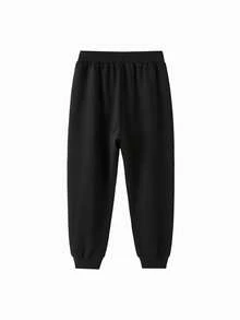 Quần dài cho bé gái tuổi teen Quần jogger cho bé gái mùa thu 2025 mới có gấu quần thun thời trang - màu đen - Xem 2