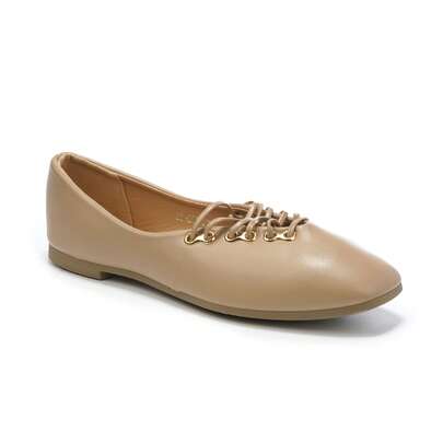 Solid Color Lace-Up Casual/Office Flats For Women