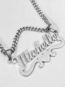 1件金色玫瑰金款式可选，不锈钢心形吊牌，可定制姓名项链，可拆卸链，时尚个性化珠宝，时尚配饰，送给亲朋好友的最佳礼物，适合日常、派对、圣诞节等各种场合，优雅嘻哈风格，无需镀层，适合感恩节、圣诞节等各种节日。金色、时尚、多彩、复古、潮人、简约、Y2K、2000年代时尚、定制、个性化、独特，送给他的理想礼物，送给她的理想礼物，送给男朋友、女朋友、爸爸、妈妈、家人、朋友，适合周年纪念日、生日、毕业典礼、舞会、派对、女士项链、学习用品、返校季、办公室、学校、教室、教师礼物、大学、同事、宿舍、教师、男孩女孩等。青少年、初中生、高中生、大学生、大一新生、大二学生、低年级学生、时尚秋季 - 彩色 - 查看 10