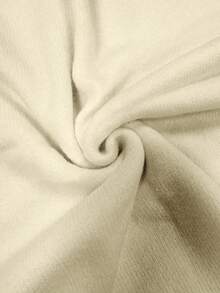 Ladies Solid Cowl Neck Knit Poncho, Fall Winter Versatile Outerwear - Apricot - View 8