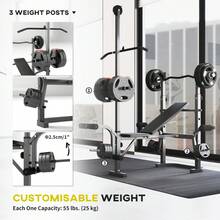 SPORTNOW Adjustable Weight Bench With Bench Press Rack, Preacher Curl Bench, Leg Extension And Lat Pull Down Machine, Incline Or Flat Workout Bench For Home Gym Strength Training Weight Lifting - Black - View 4