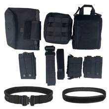 8 قطع حزام خصر تكتيكي متعدد الوظائف للاستخدام الخارجي، متين، قابل للتعديل من النايلون
