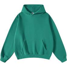 Mens Women Oversized Acid Wash Hoodie Unisex Heavyweight Vintage Fleece Sweatshirt & Hoodies For Men Couple 2025halloween - 墨綠色 - 查看 1