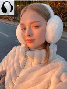 2PCS/1pc Unisex Solid Color Earmuffs - Soft Plush Ear Warmer,Snowy Women Earmuffs , Foldable Ear Muffs, Women Cute Ear Covers Adjustable Headband With Fuzzy Thermal Lined Comfortable Coldproof Earmuffs For Winter Outdoor,Taking Photos At A Party,Outdoor Earmuffs.Winter Accessories Fall - B - View 18