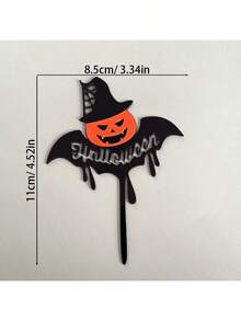 1pc/3pcs Happy Halloween Cake Topper Acrylic Spider Bat Pumpkin Ghost For Halloween Party Dessert Cake Baking Decor