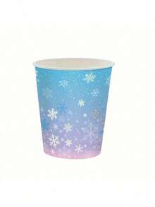 10pcs/20pcs/50pcs/Set, Winter Frozen Snowflake Birthday Party Supplies, Snowflake Tableware Including Christmas Snowflake Plates, Napkins And Cups, Tableware Winter Wonderland Tableware, Suitable For Winter Christmas Party Decorations,Disposable Blue White Freezing Winter Tableware, Christmas Snow Themed Paper Plates Napkins Cups For Wedding, Bridal Shower - Multicolor - View 14