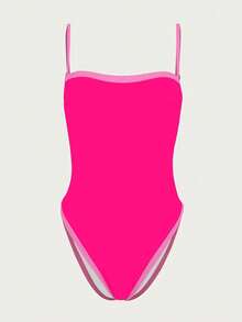 Polovedo官方新款春夏休闲性感纯色抹胸连体泳衣，适合海滩、度假、派对和约会 - 彩色 - 查看 3