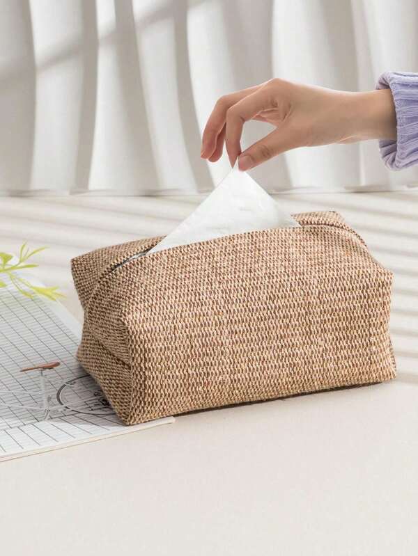 1pc/2pcs Linen Paper Towel Box, Minimalist Bread Shape Desktop Tissue Paper Storage Box, Fabric Home & Commercial Decorative Paper Towel Holder, Holiday Party Decor, Creative Tissue Box