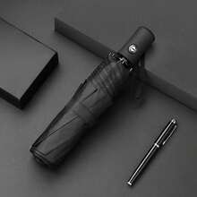 1 件全自动 24 骨防风紧凑型折叠雨伞，遮阳防雨两用，加强型多功能旅行伞