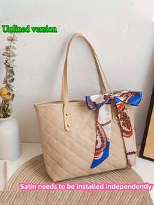 女士托特包 - 全新面料升级，别致大容量菱形绗缝图案托特包，全球跨境畅销迷你钻石缝线包，时尚简约围巾托特包，秋冬软肩水桶包，极具吸引力的PU手提包，适合休闲娱乐和通勤，可容纳手机、充电器、迷你平板电脑、化妆品、雨伞、眼镜等，实用的旅行包 - 彩色 - 查看 15