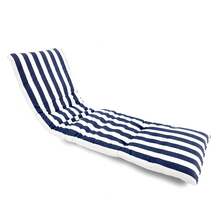 REINO MANSIDI Sun Lounger Cushion PACK OF 1 Assorted Designs 180x55x6cm - Xanh và trắng - Xem 5