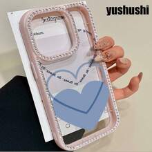 Funda para teléfono 3 en 1 con tres corazones azules, doble cara, compatible con phone 16 Pro Max, 16, 15 Pro, 14, 14 Plus, 14 Pro, 13, 13 Pro, 12 Pro, 11 Pro y Pro Max. Funda suave antigolpes y antimanchas, ideal para hombres y mujeres, con decoración. - Negro - Ver 5