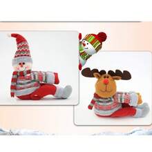 Christmas Decoration Knitted Santa Claus Doll Window Curtain Buckle Cartoon Figurine Hanging Ornament, Hotel Holiday Supplies, Theme Party Home Decor Christmas Decorations Room Decor Christmas Decorations Home