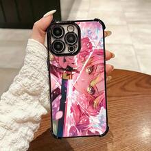 Funda de Teléfono de Personaje de Espadachín de Anime Rosa para iPhone 16 15 14 13 12 11 Pro Max X XR XSMAX 8 7 Plus, Cubierta Trasera Transparente Suave a Prueba de Golpes - transparente - Ver 2