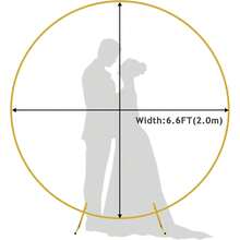 1 Set Diameter 1.8m/2m Round Metal Wedding Arch, Balloon Arch Decoration Stand, Photo Booth, Wedding Ceremony, Anniversary, Birthday, Bridal Shower, Photo Background - Gold - View 3