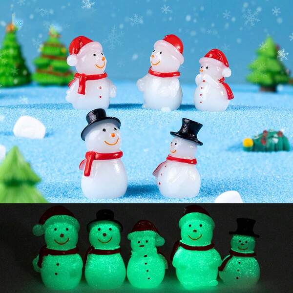 1 pièce Veilleuse Décoration de Bonhomme de Neige de Noël - Mini Ornement de Résine de Fête, Convient pour la Décoration de Bureau DIY, Décore Parfaitement l'Atmosphère de Noël, Convient Mieux Comme Cadeau de Noël