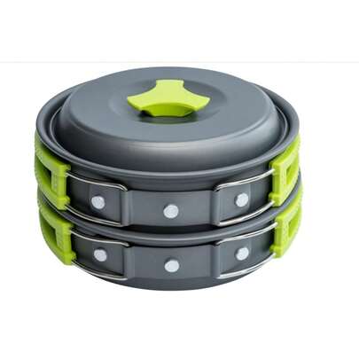 Mallove Me Camping Cookware Mess Kit For Backpacking Gear – Camping Cooking Set - Camping Pots And Pans Set - Backpacking Stove/Portable Stove Compatible - Camp Kitchen Equipment Accessories Pot