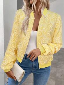 KeKe Bloomly Women's Casual Fashionable Zip-Up Jacket, Suitable For All Seasons