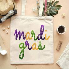 [Festive Mardi Gras Tote] Festive Mardi Gras Polyester Tote Bag |   Large Capacity, Durable, Simple Style Handbag Outdoor Picnic, Party, Shopping, Travel |