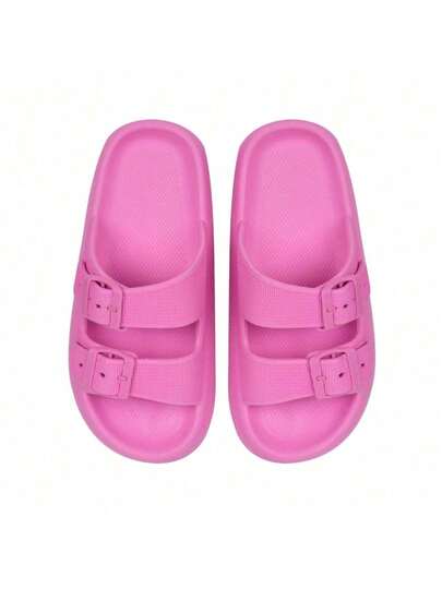 Pantuflas antideslizantes EVA diseño hebilla ajustable secado rápido para interiores y exteriores zapatillas confort ligeras uso práctico resistente hogar dormitorio baño patio multifunción adultos niños