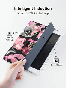 Ayotu 樱桃和灯球垃圾壳适用于三星 Galaxy Tab/iPad、iPad 第 9/8/7 代 10.2 英寸、新款 iPad 第 10 代保护套、具有自动唤醒/睡眠功能、四角防摔 - 黑色 - 查看 6