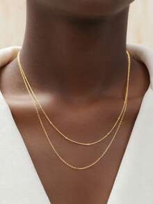 1 szt. dwuwarstwowy naszyjnik z koralików w stylu boho, modna biżuteria do pracy, dodatek na plażową imprezę dla kobiet (ręcznie robiony łańcuszek przycięty do odpowiedniej długości, ilość koralików może się różnić)