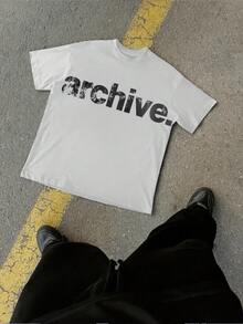 Men Casual Round Neck Short Sleeve 100% Cotton T-Shirt, Summer Vacation Top, Funny Graphic Tees, Y2K Street Wear, Gifts For Boyfriend And Husband - 白色0821 - 查看 1