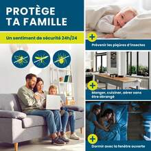 Innovative Magnetic Mosquito Net Attachment | Mosquito Nets Up To 150 X 130 Cm Can Be Individually Cut To Size Without Drilling Or Screwing | Includes 16 Magnets [1/2/4 Pack] - 黑色 - 查看 8