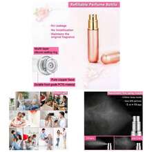 Travel Perfume Bottle Atomizer - 5ML Atomiser, Pocket Dispenser, Scent Pump, Leakproof Portable Sprayer Women And Men Black - 1 - 金-1 - 查看 2